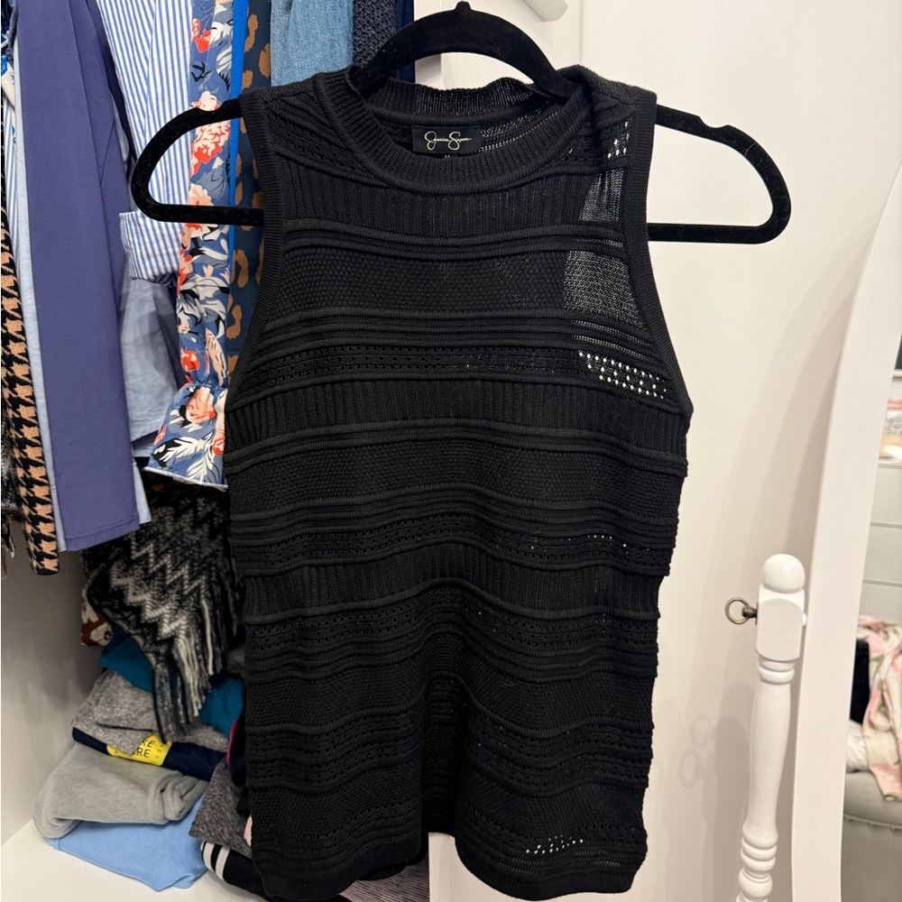 Jessica Simpson Black Ribbed Tank Top